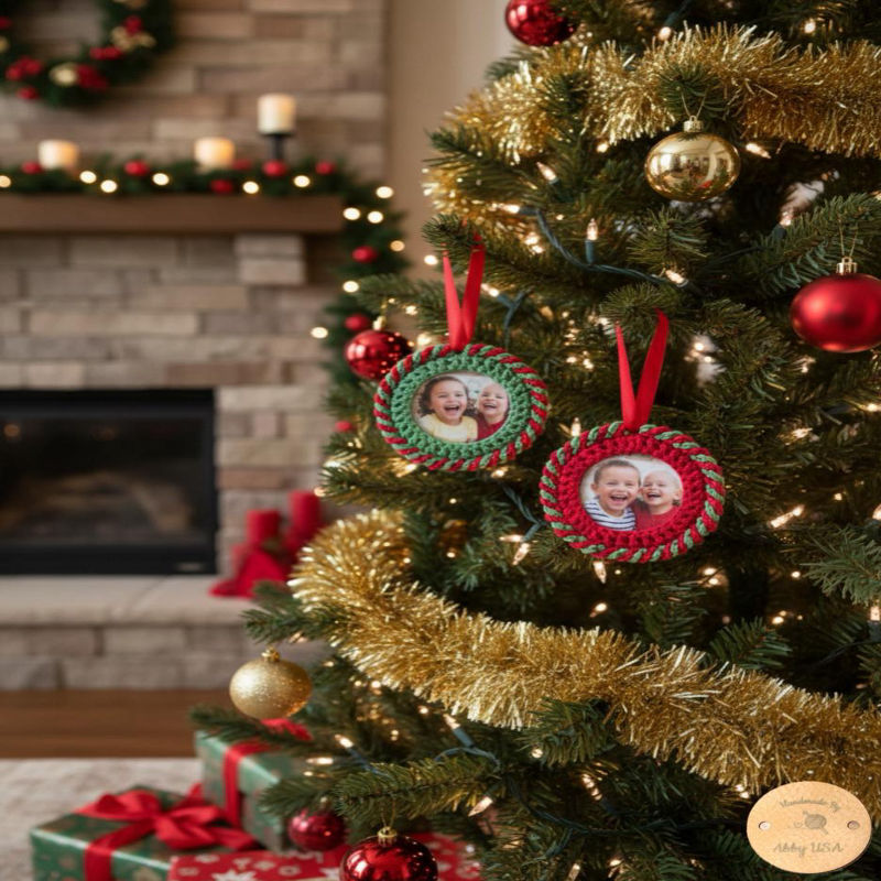 Photo Christmas Ornament set of 2