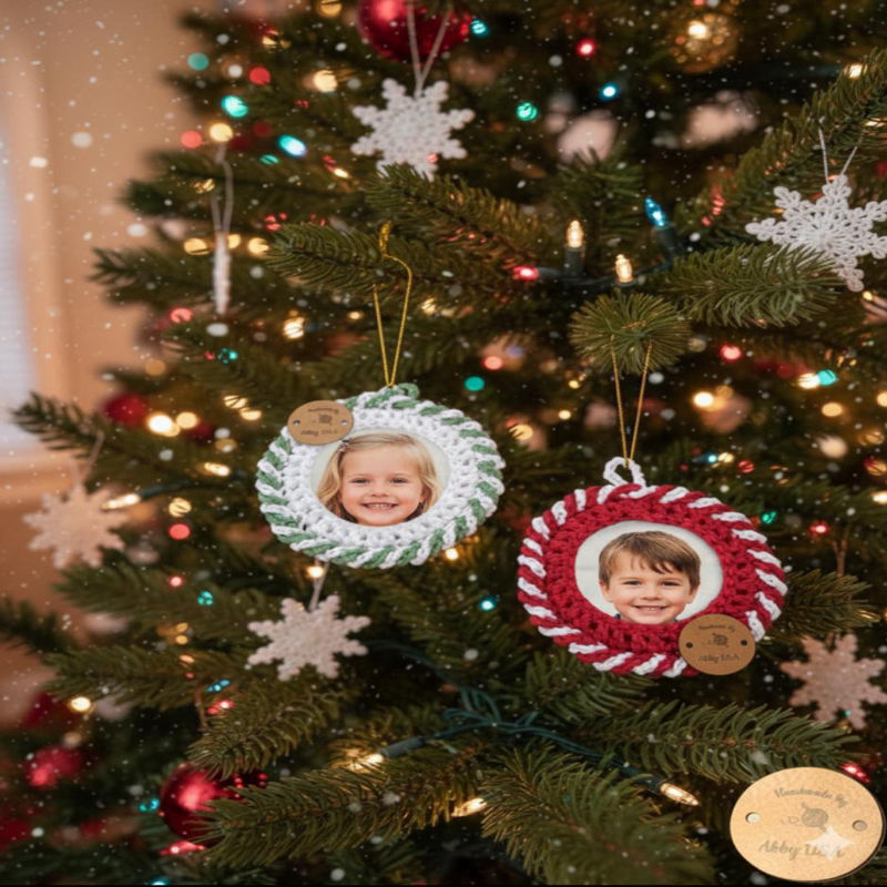 Photo Christmas ornament set of 2